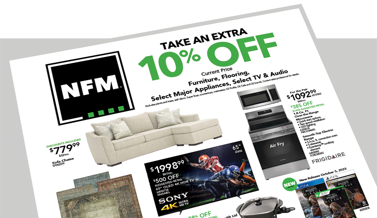 Your weekly ad has arrived Nebraska Furniture Mart